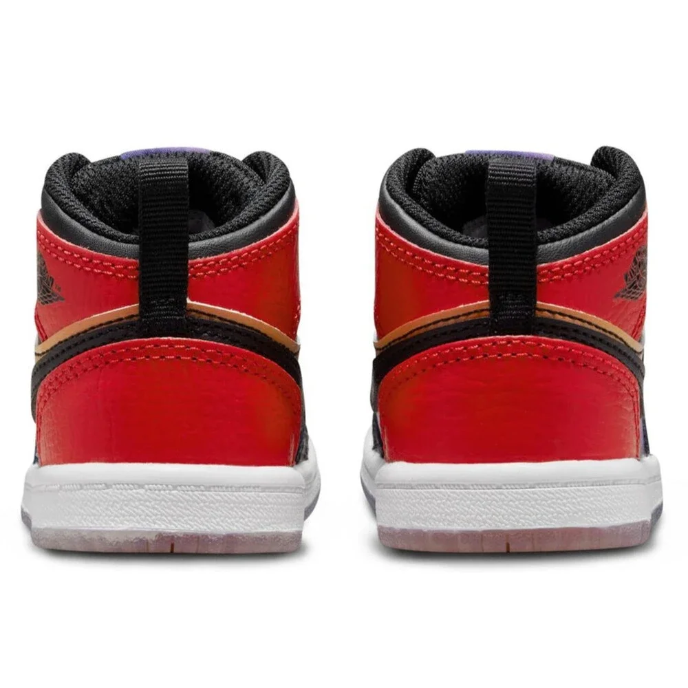 Nike Air Jordan 1 Mid SS DX4377-400 Sneaker Kids 4 Multi Leather Shoes RHS9108